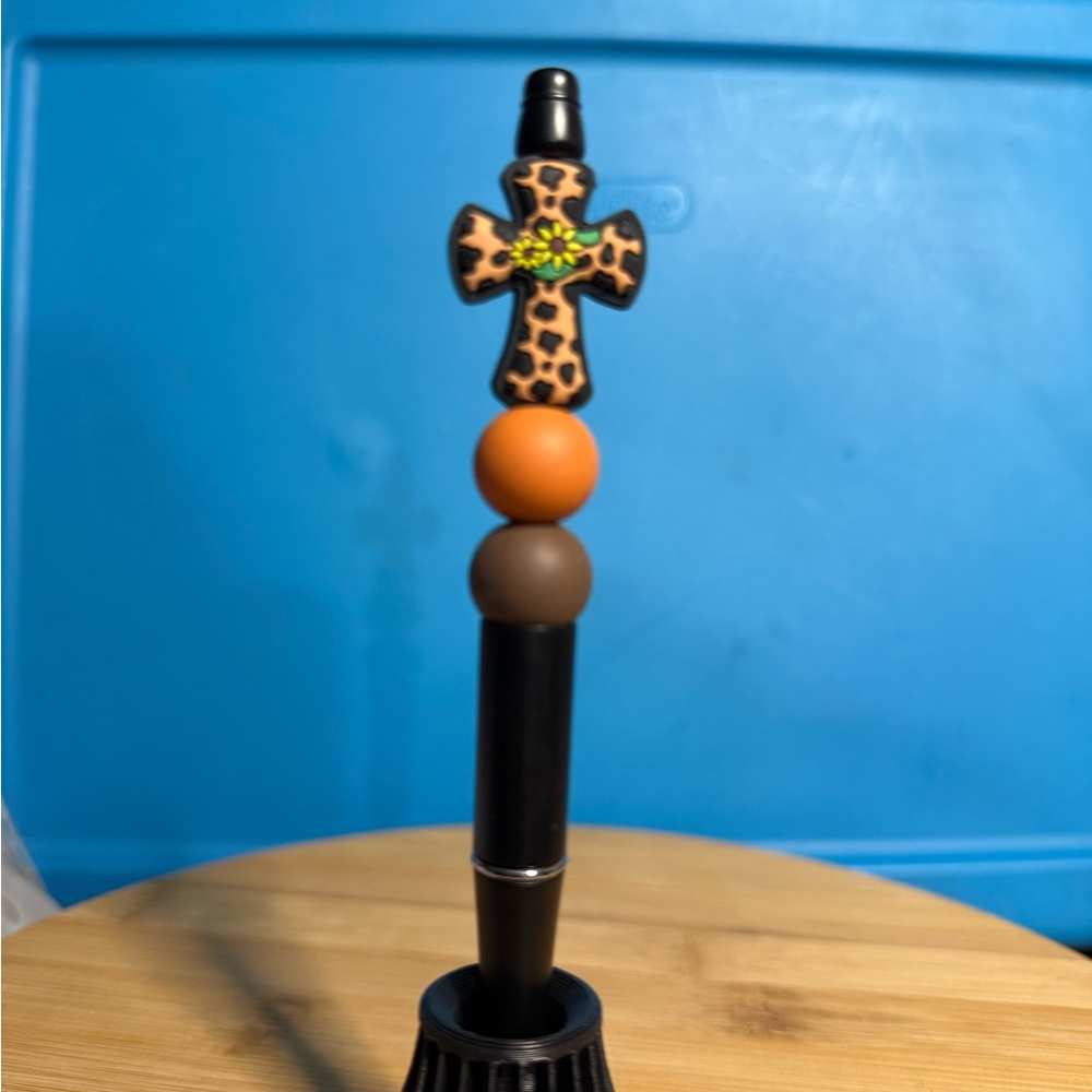 Leopard Cross Beaded Pen